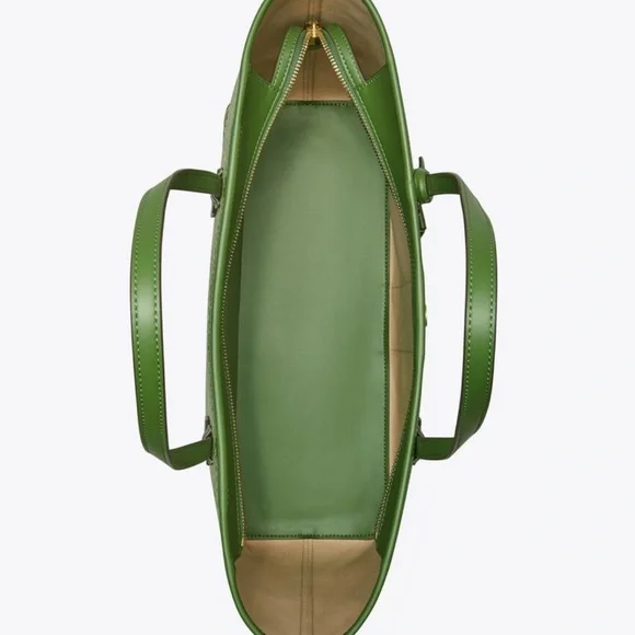 Tory Burch Green Patterned Tote - Picture 4 of 6